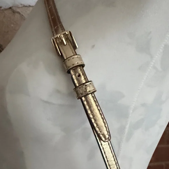 Michael Kors Carmen Logo Smartphone Gold Tone Crossbody Bag - Picture 3 of 7